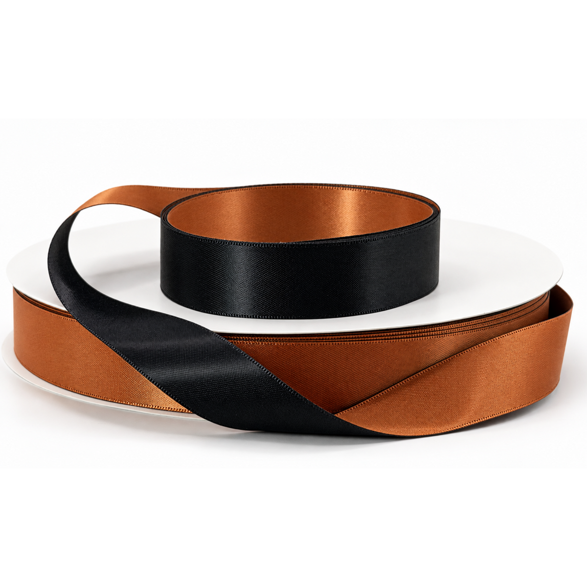 Black Ginger- DuoTone Double-Faced Satin Ribbon