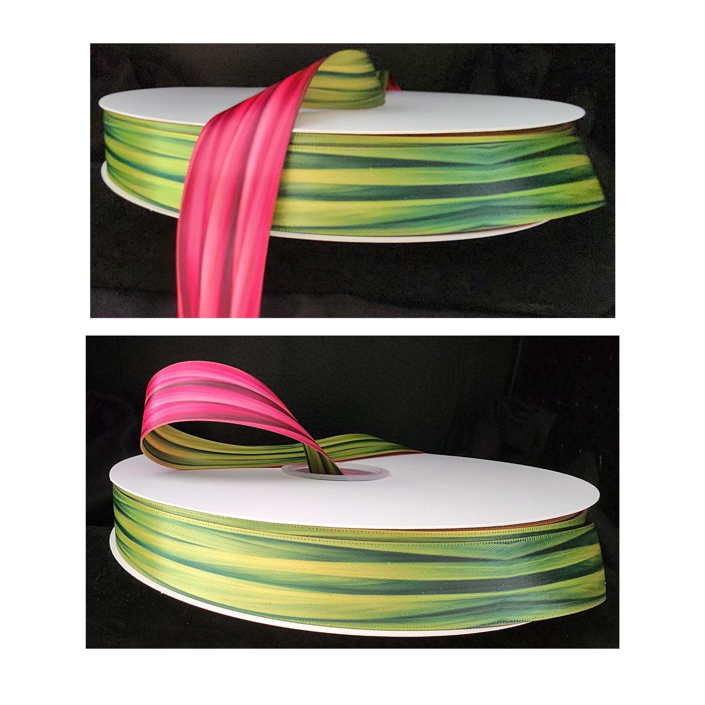 Moses-in-the-Cradle Dual Design Double-faced Satin Ribbon - view 3 by Rivan Ribbons