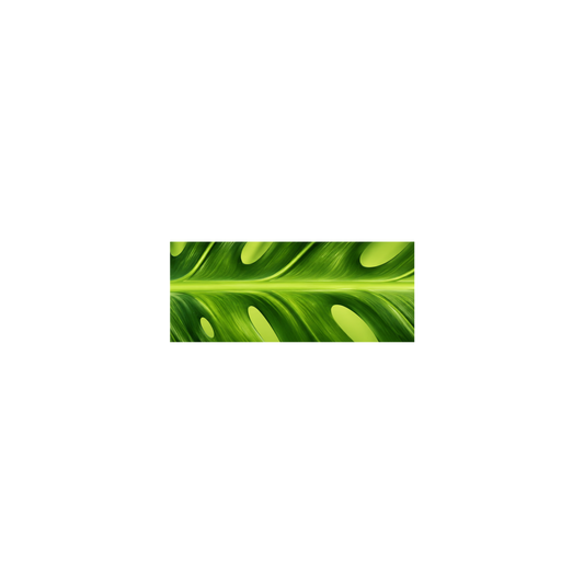 Monstera Green on Green Double-faced Satin Ribbon