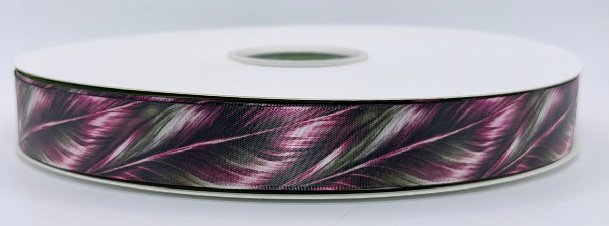 Black Widow limited edition 22mm fall ribbon in deep plum black and smoky green tones