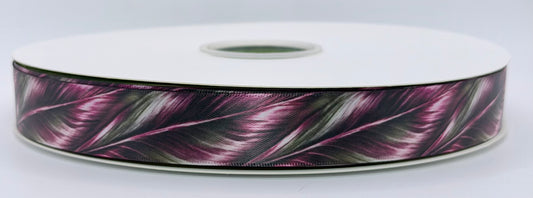 Black Widow limited edition 22mm fall ribbon in deep plum black and smoky green tones